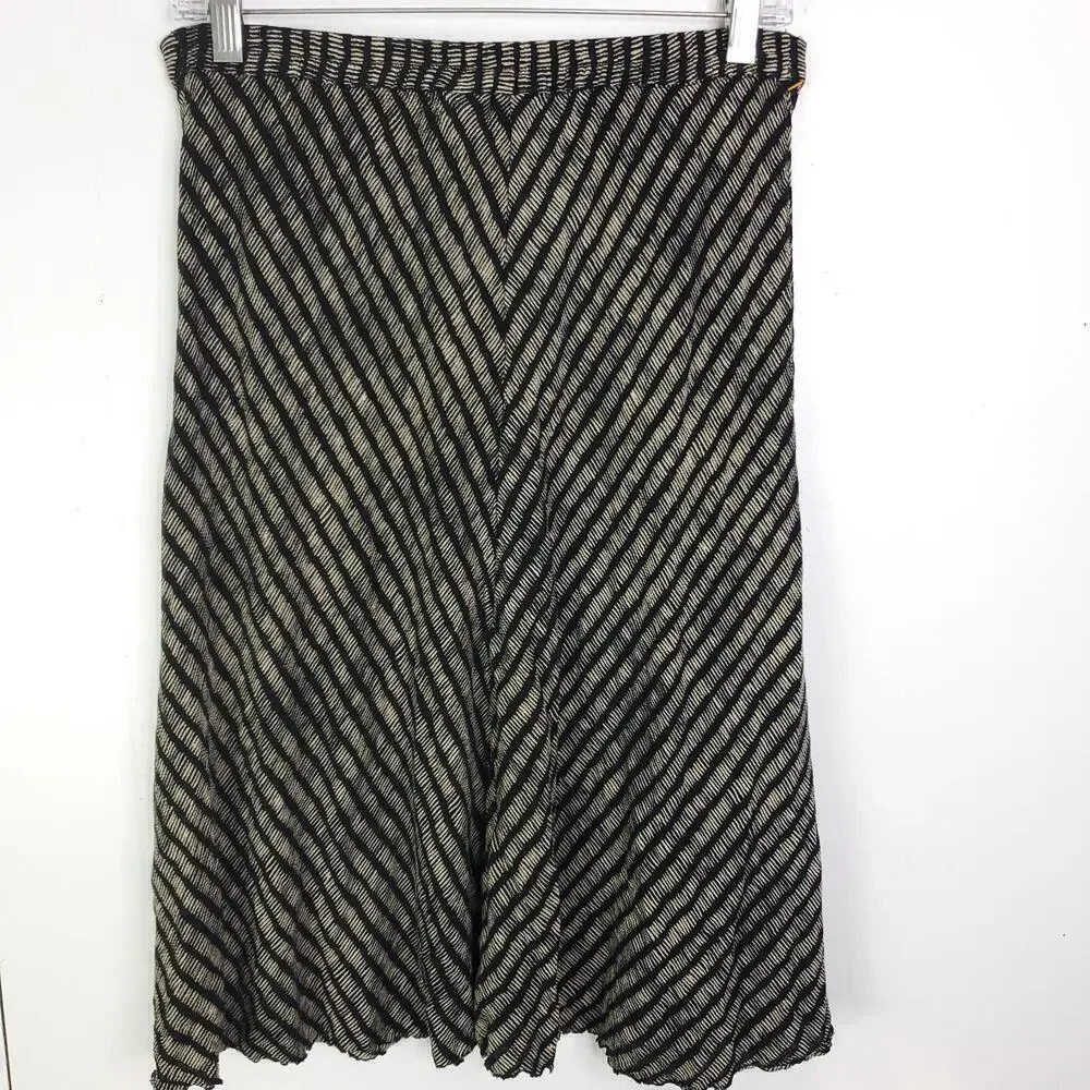 Nomadic Traders Skirt Womens M V Striping Midi Length Modest Trad Casual